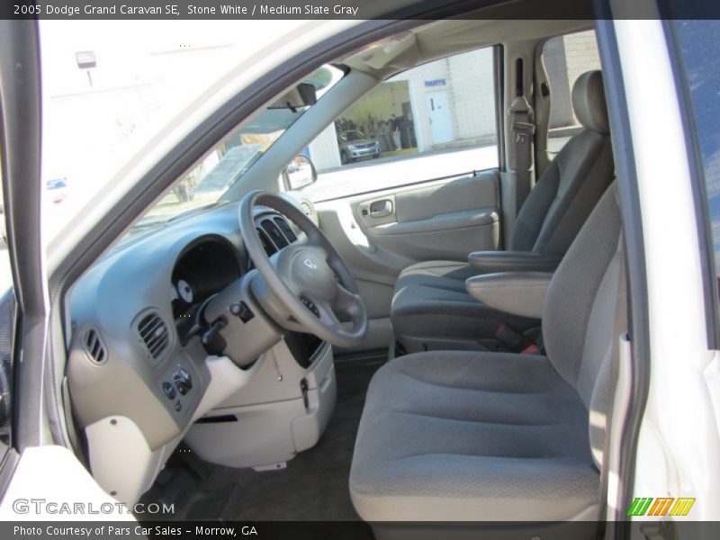 Stone White / Medium Slate Gray 2005 Dodge Grand Caravan SE