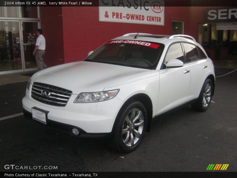 Ivory White Pearl / Willow 2004 Infiniti FX 45 AWD