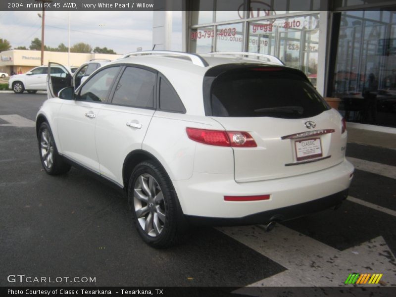 Ivory White Pearl / Willow 2004 Infiniti FX 45 AWD