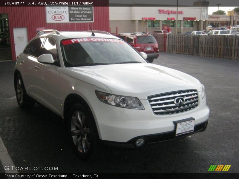Ivory White Pearl / Willow 2004 Infiniti FX 45 AWD