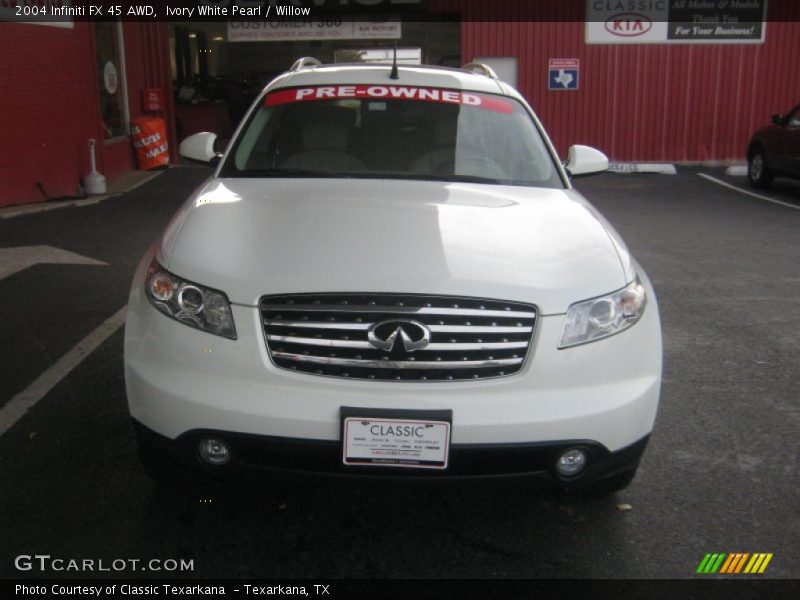 Ivory White Pearl / Willow 2004 Infiniti FX 45 AWD