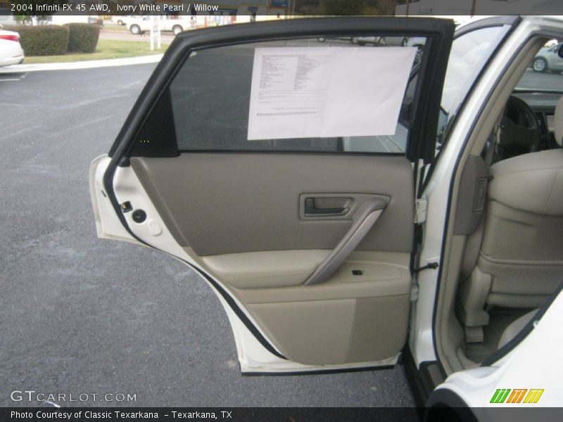 Ivory White Pearl / Willow 2004 Infiniti FX 45 AWD