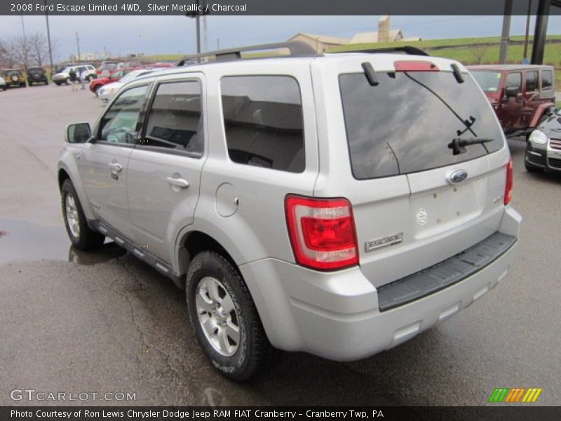 Silver Metallic / Charcoal 2008 Ford Escape Limited 4WD