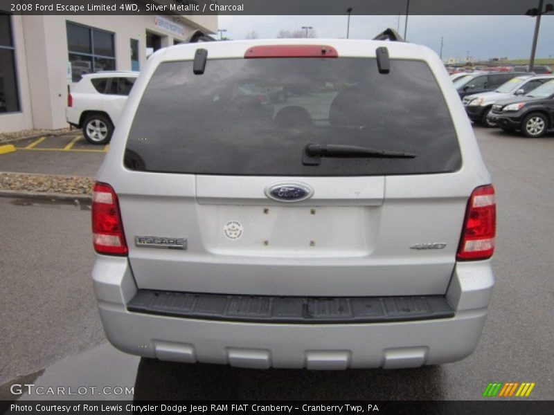 Silver Metallic / Charcoal 2008 Ford Escape Limited 4WD