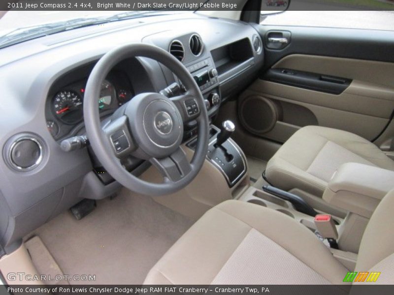 Bright White / Dark Slate Gray/Light Pebble Beige 2011 Jeep Compass 2.4 4x4