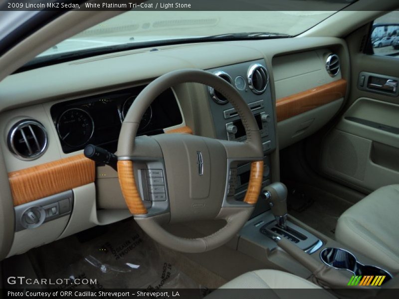 White Platinum Tri-Coat / Light Stone 2009 Lincoln MKZ Sedan