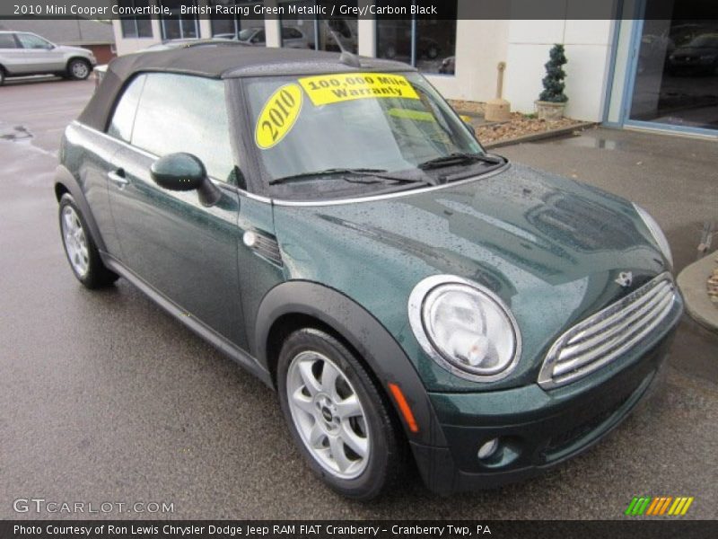 British Racing Green Metallic / Grey/Carbon Black 2010 Mini Cooper Convertible