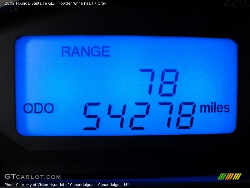 Powder White Pearl / Gray 2009 Hyundai Santa Fe GLS