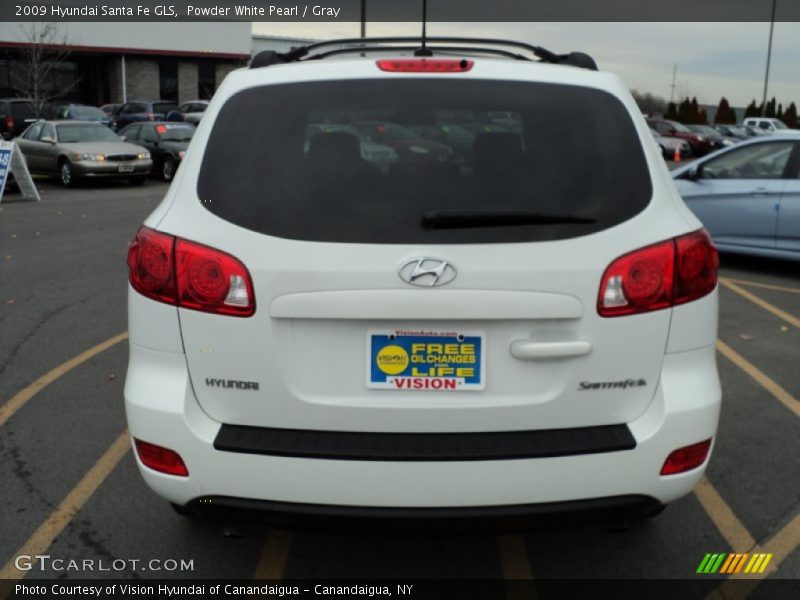 Powder White Pearl / Gray 2009 Hyundai Santa Fe GLS