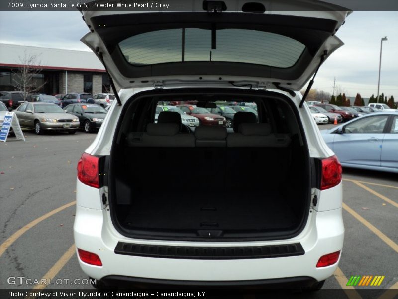 Powder White Pearl / Gray 2009 Hyundai Santa Fe GLS