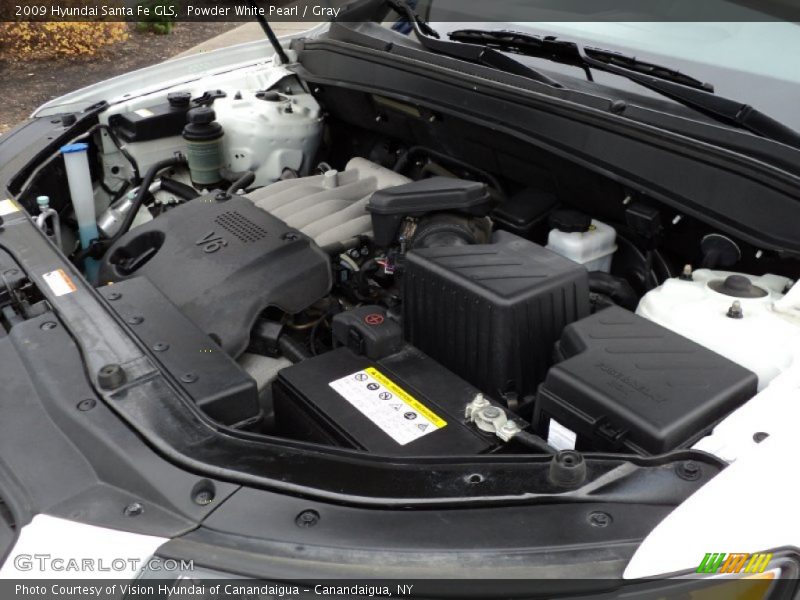 Powder White Pearl / Gray 2009 Hyundai Santa Fe GLS