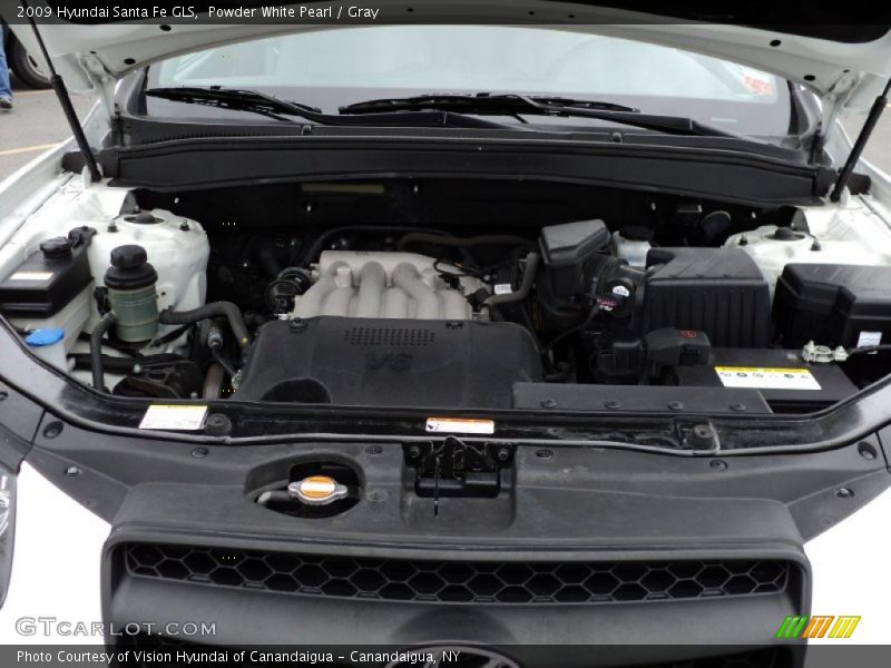 Powder White Pearl / Gray 2009 Hyundai Santa Fe GLS
