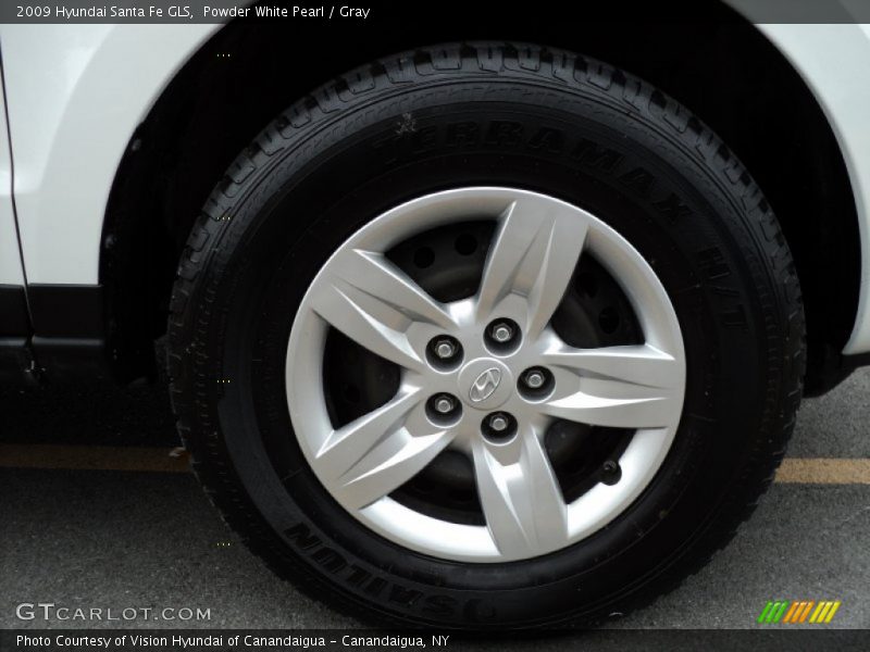 Powder White Pearl / Gray 2009 Hyundai Santa Fe GLS