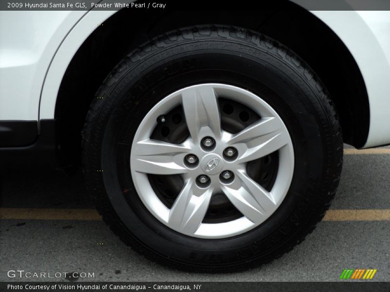 Powder White Pearl / Gray 2009 Hyundai Santa Fe GLS