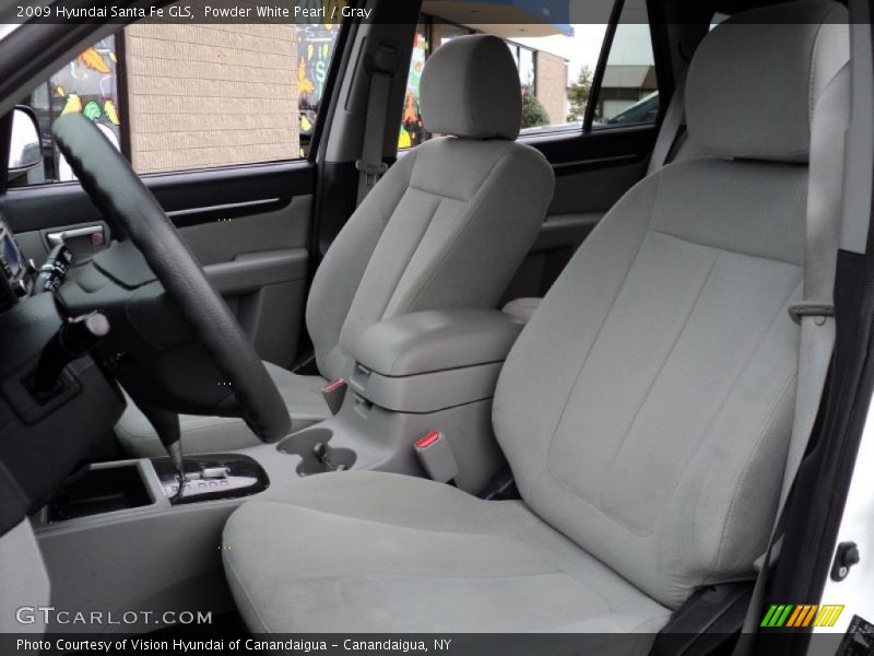 Powder White Pearl / Gray 2009 Hyundai Santa Fe GLS