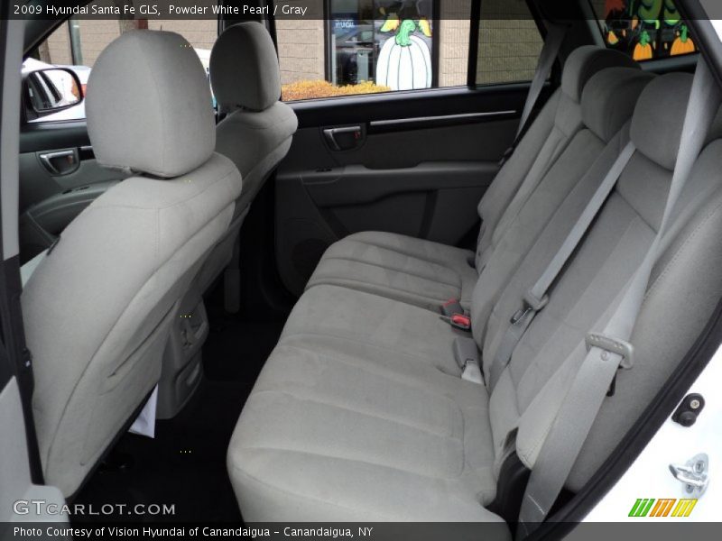 Powder White Pearl / Gray 2009 Hyundai Santa Fe GLS