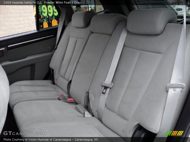 Powder White Pearl / Gray 2009 Hyundai Santa Fe GLS