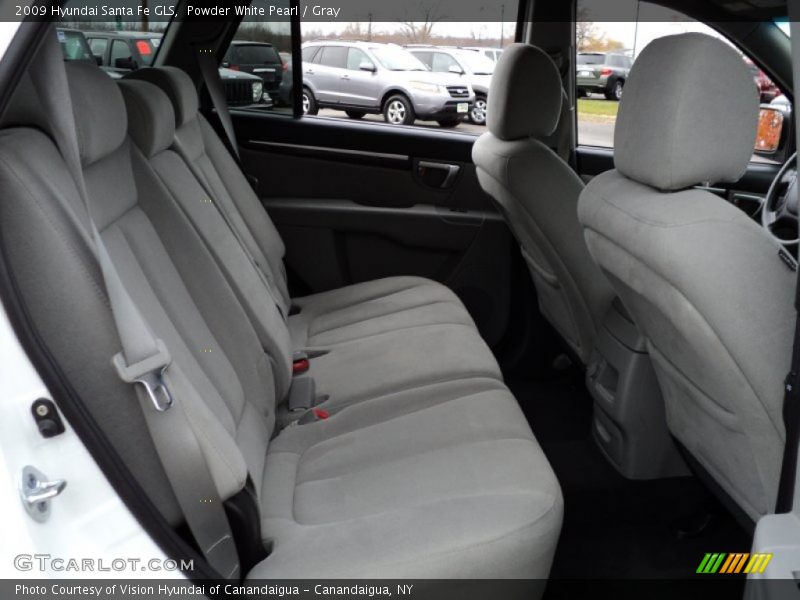 Powder White Pearl / Gray 2009 Hyundai Santa Fe GLS