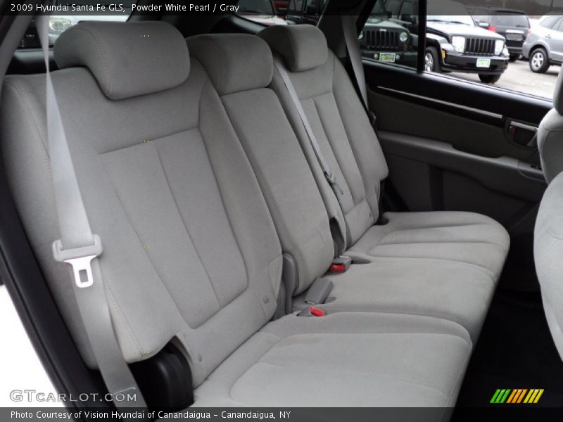 Powder White Pearl / Gray 2009 Hyundai Santa Fe GLS