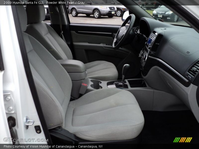 Powder White Pearl / Gray 2009 Hyundai Santa Fe GLS
