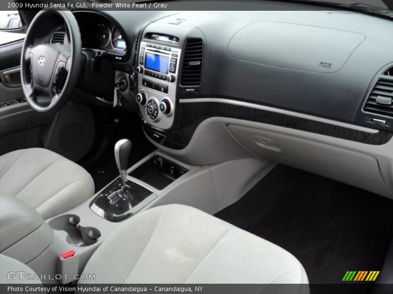 Powder White Pearl / Gray 2009 Hyundai Santa Fe GLS
