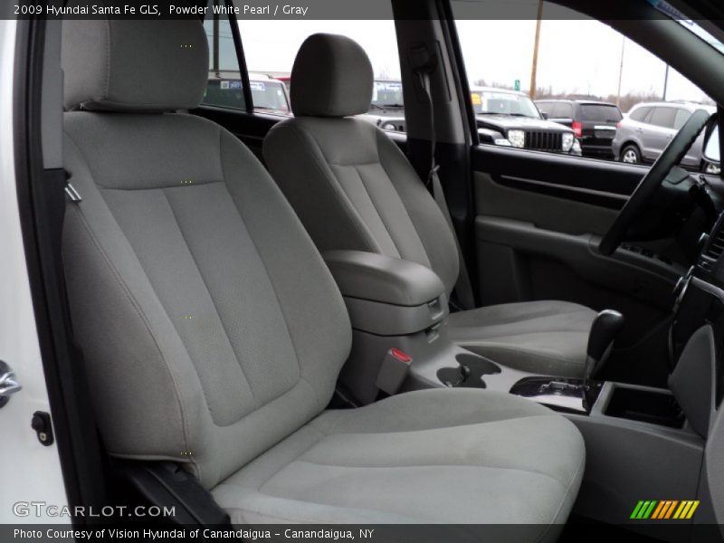 Powder White Pearl / Gray 2009 Hyundai Santa Fe GLS