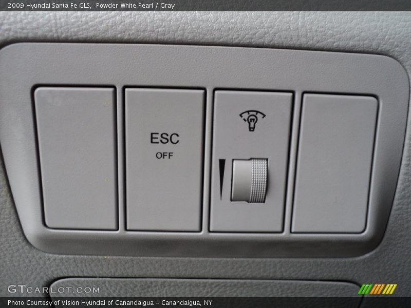 Powder White Pearl / Gray 2009 Hyundai Santa Fe GLS