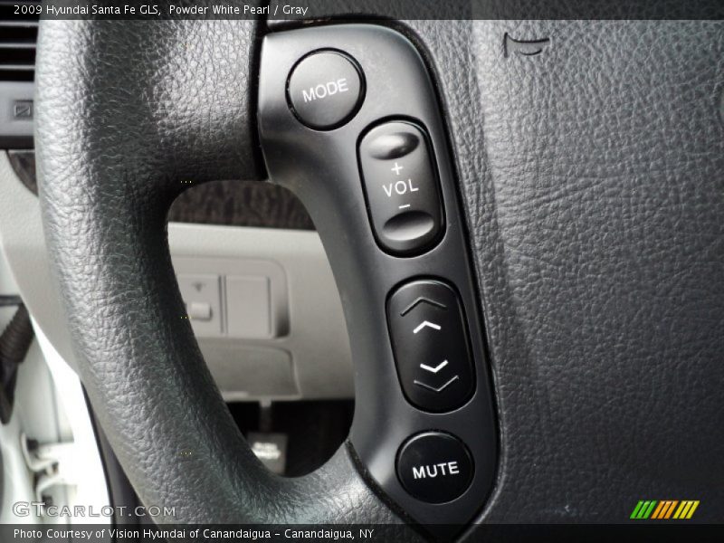 Powder White Pearl / Gray 2009 Hyundai Santa Fe GLS