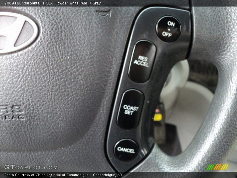 Powder White Pearl / Gray 2009 Hyundai Santa Fe GLS