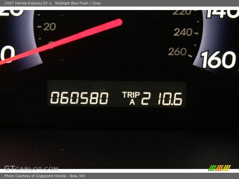 Midnight Blue Pearl / Gray 2007 Honda Odyssey EX-L