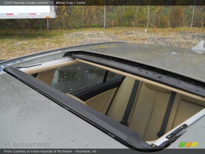 Willow Gray / Camel 2009 Hyundai Sonata Limited V6