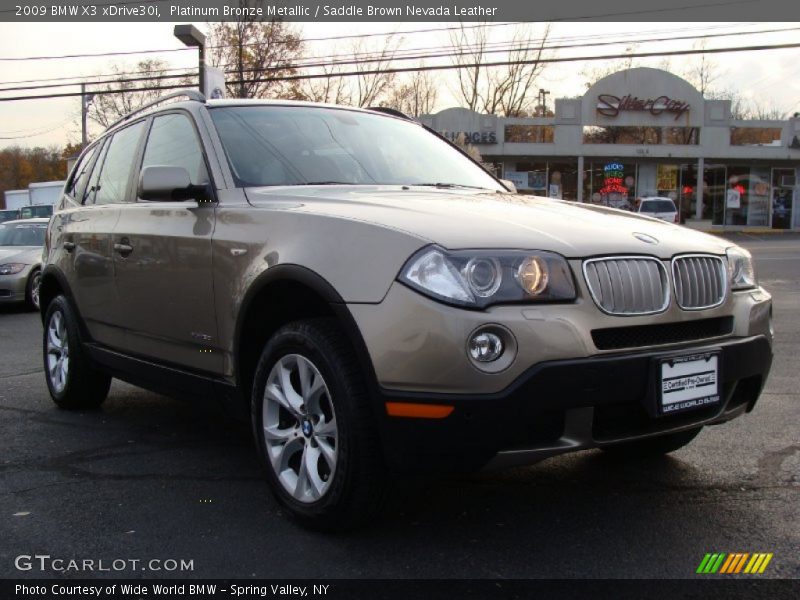 Platinum Bronze Metallic / Saddle Brown Nevada Leather 2009 BMW X3 xDrive30i