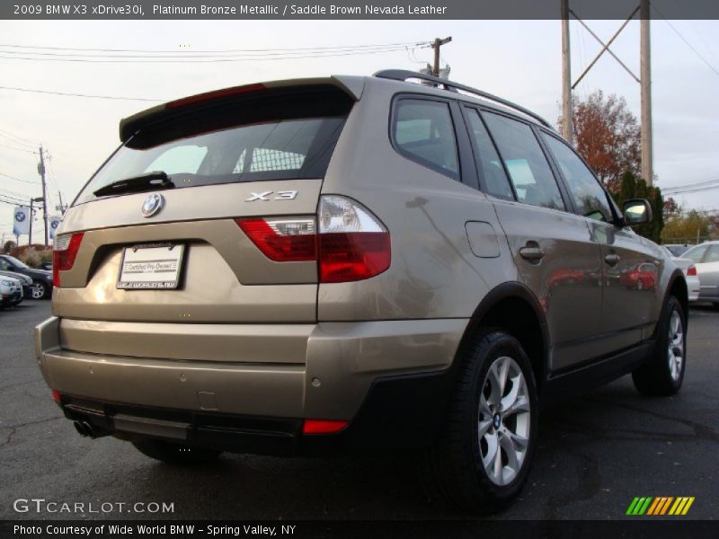 Platinum Bronze Metallic / Saddle Brown Nevada Leather 2009 BMW X3 xDrive30i