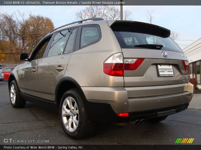 Platinum Bronze Metallic / Saddle Brown Nevada Leather 2009 BMW X3 xDrive30i