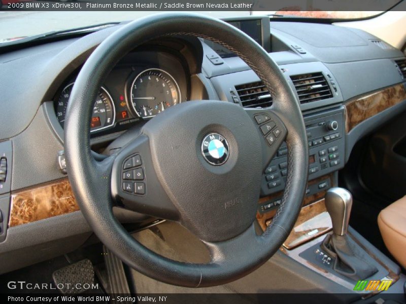 Platinum Bronze Metallic / Saddle Brown Nevada Leather 2009 BMW X3 xDrive30i