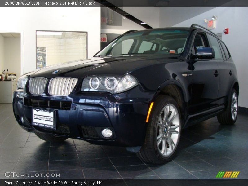 Monaco Blue Metallic / Black 2008 BMW X3 3.0si