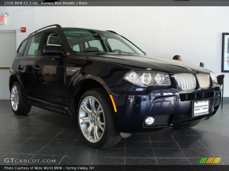 Monaco Blue Metallic / Black 2008 BMW X3 3.0si