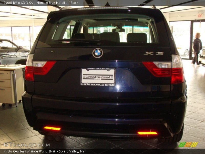 Monaco Blue Metallic / Black 2008 BMW X3 3.0si