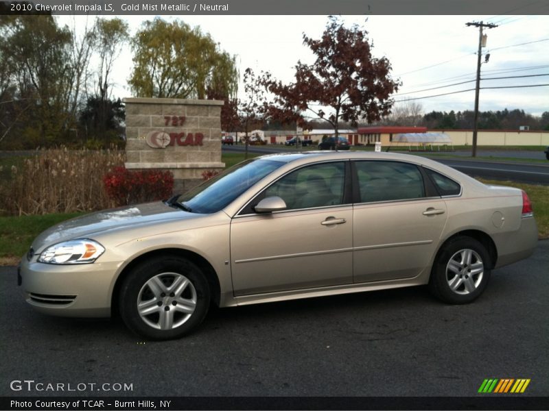 Gold Mist Metallic / Neutral 2010 Chevrolet Impala LS