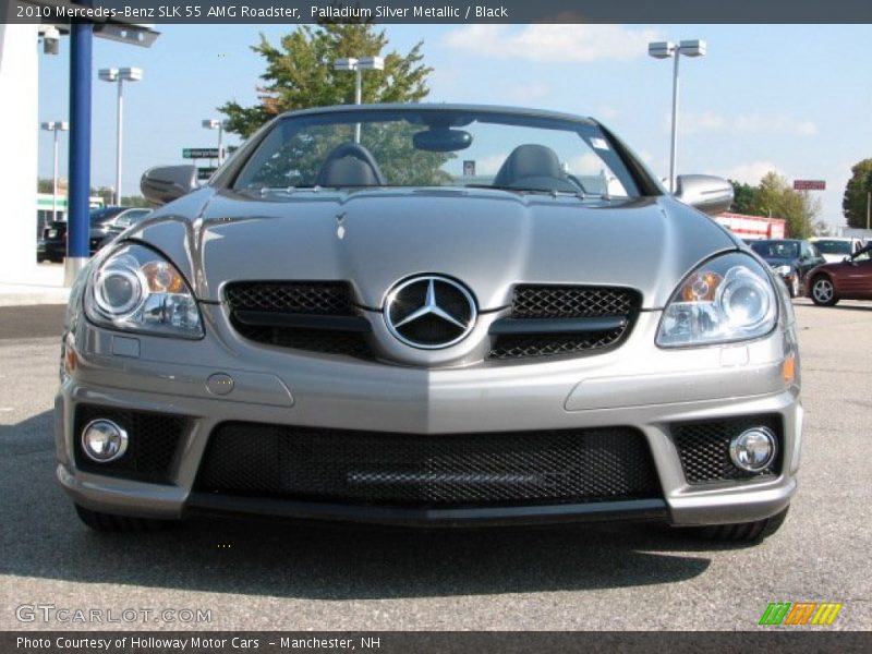 Palladium Silver Metallic / Black 2010 Mercedes-Benz SLK 55 AMG Roadster