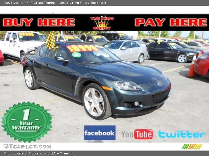 Nordic Green Mica / Black/Red 2004 Mazda RX-8 Grand Touring