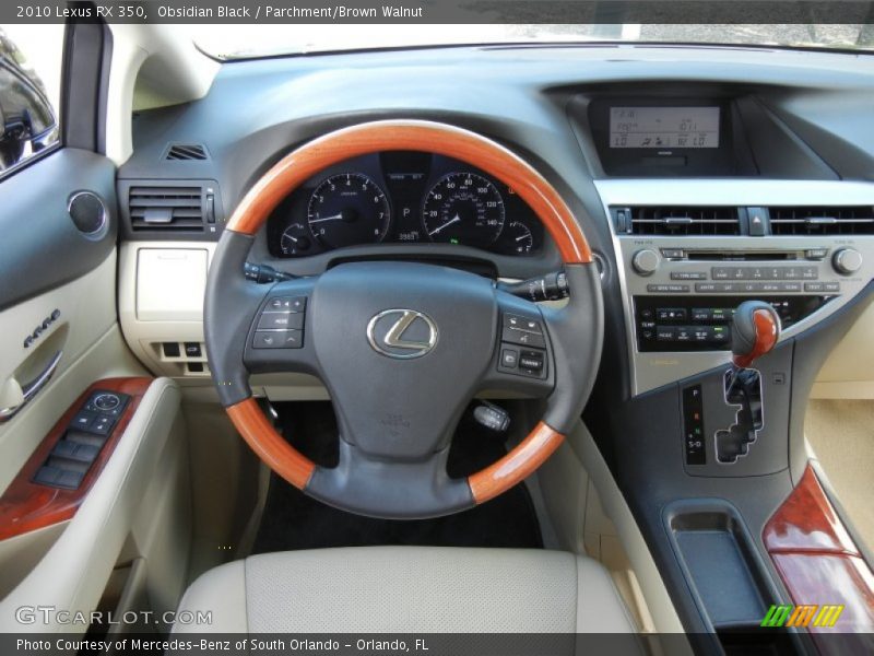 Obsidian Black / Parchment/Brown Walnut 2010 Lexus RX 350