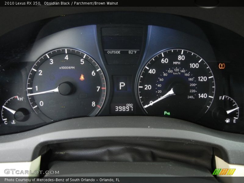 Obsidian Black / Parchment/Brown Walnut 2010 Lexus RX 350