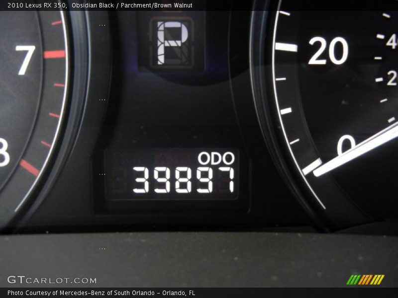 Obsidian Black / Parchment/Brown Walnut 2010 Lexus RX 350