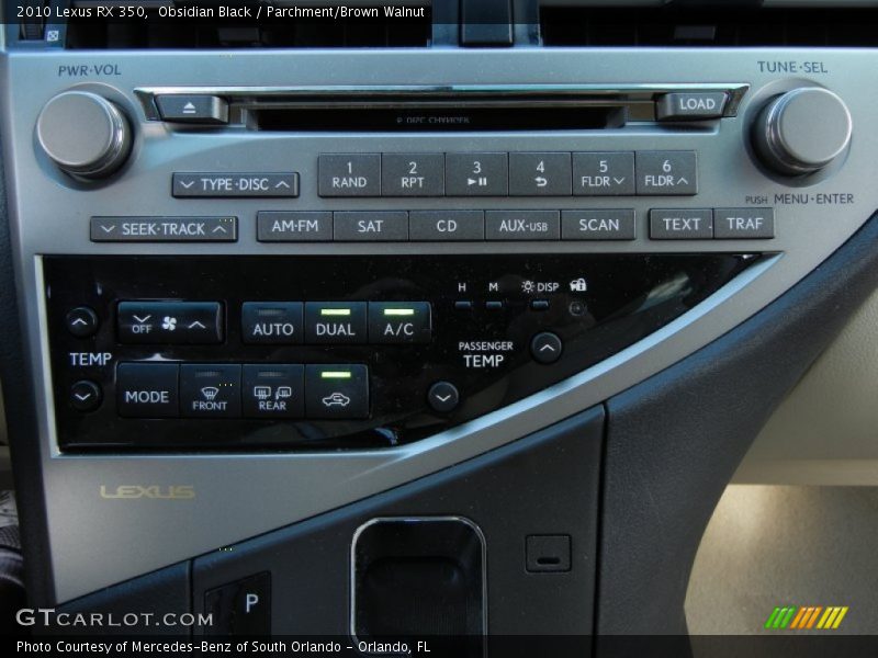 Obsidian Black / Parchment/Brown Walnut 2010 Lexus RX 350