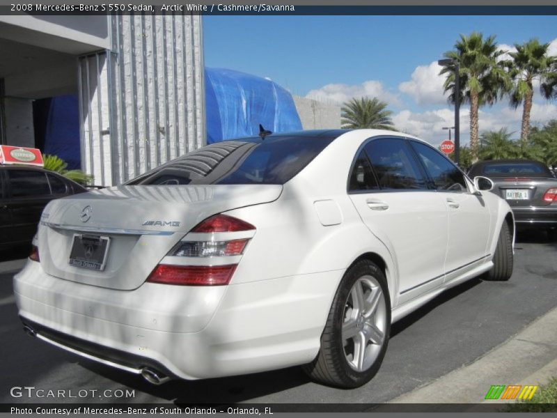 Arctic White / Cashmere/Savanna 2008 Mercedes-Benz S 550 Sedan