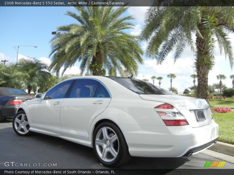 Arctic White / Cashmere/Savanna 2008 Mercedes-Benz S 550 Sedan