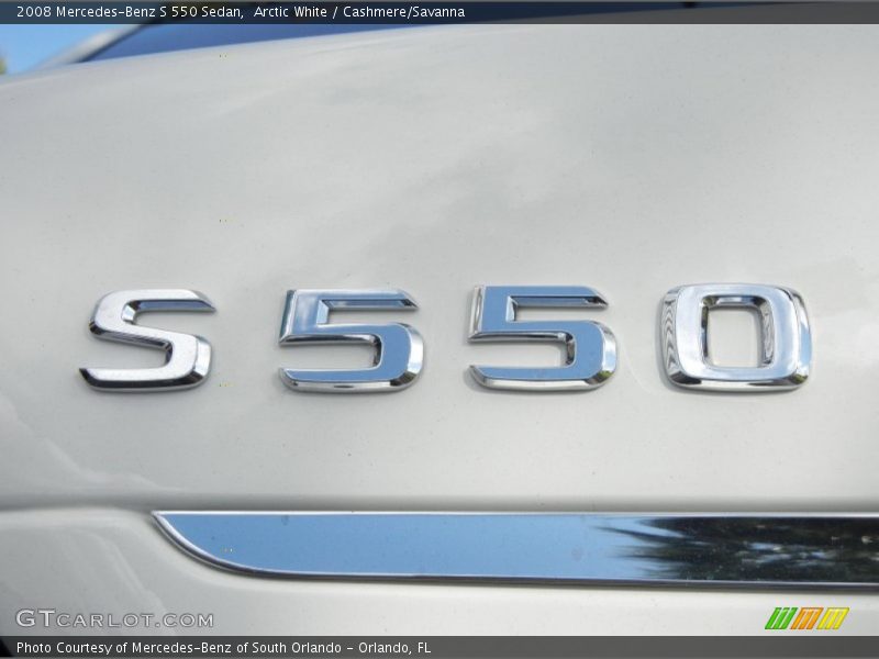 Arctic White / Cashmere/Savanna 2008 Mercedes-Benz S 550 Sedan