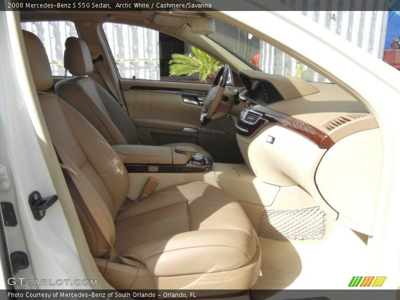 Arctic White / Cashmere/Savanna 2008 Mercedes-Benz S 550 Sedan