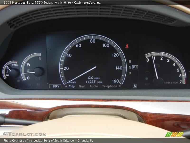 Arctic White / Cashmere/Savanna 2008 Mercedes-Benz S 550 Sedan